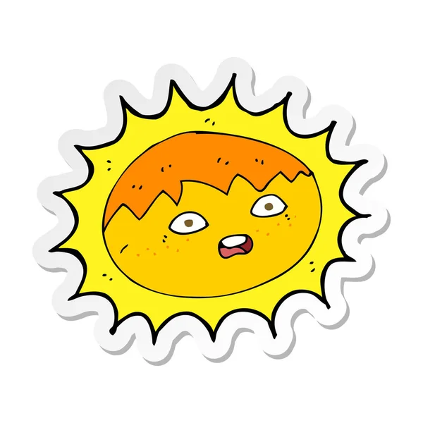 Klistermärke Tecknad Sol — Stock vektor