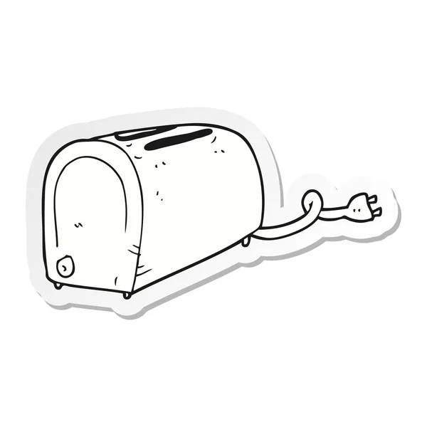 Sticker of a cartoon toaster — Stock Vector