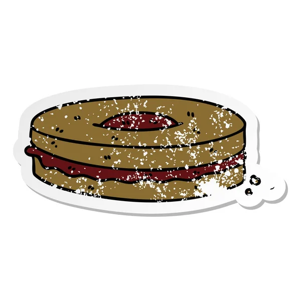 기발한 고민된 스티커 그려진 초콜릿 비스킷 — 스톡 벡터
