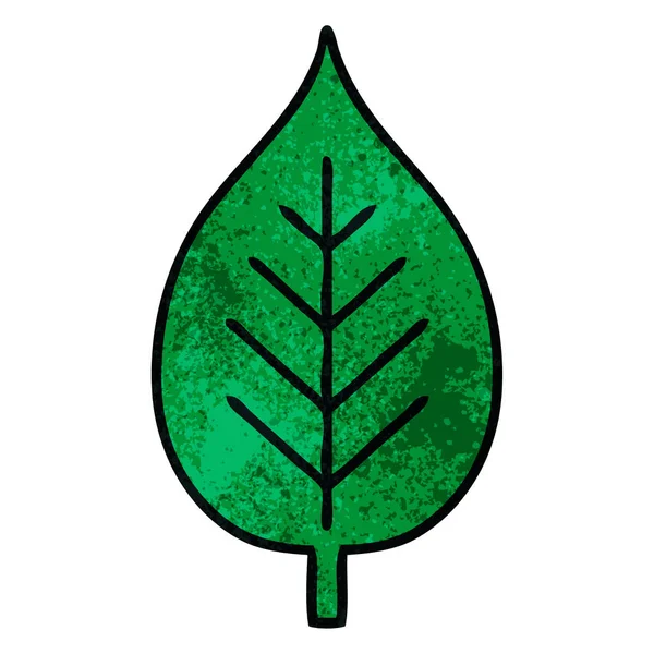 Retro streszczenie tekstura kreskówka zielony liść — Wektor stockowy