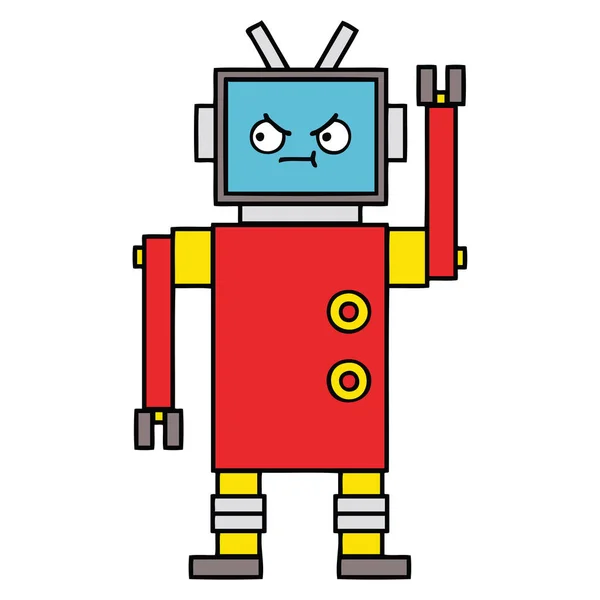 Lindo Dibujo Animado Robot — Archivo Imágenes Vectoriales