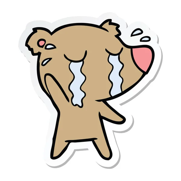 卡通哭熊的贴纸 — 图库矢量图片