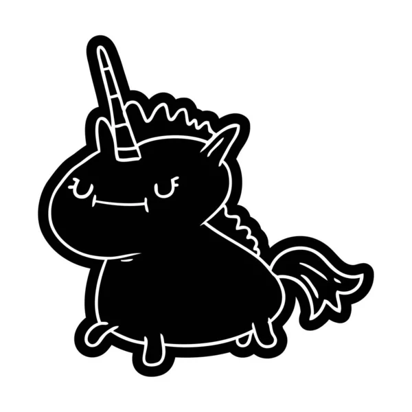 Ikon Kartun Dari Unicorn Ajaib - Stok Vektor