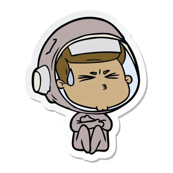 漫画のステッカーは 宇宙飛行士を強調しました — ストックベクタ