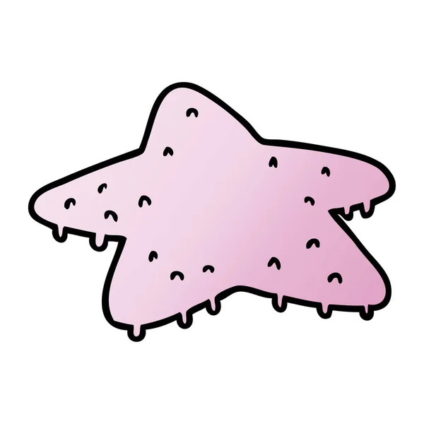 Gradient dessin animé gribouille d'un poisson étoile — Image vectorielle