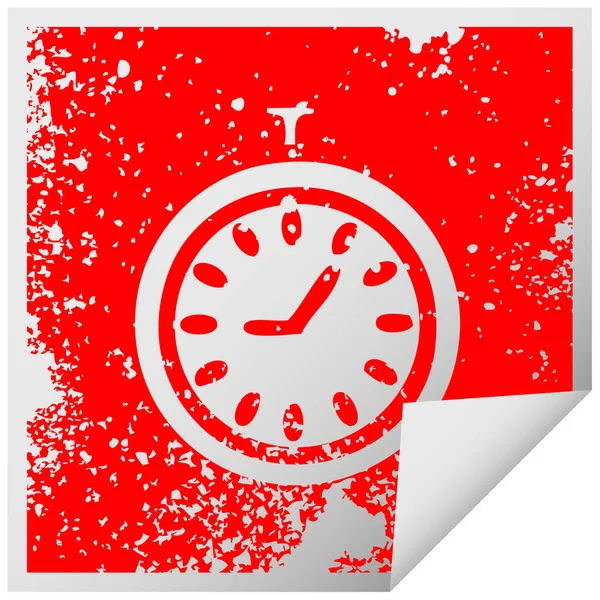 Verontruste plein peeling sticker symbool tijd stopmiddel — Stockvector