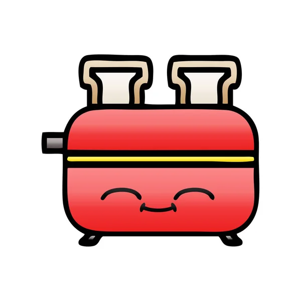 Gradient Shaded Cartoon Toaster — Stock Vector