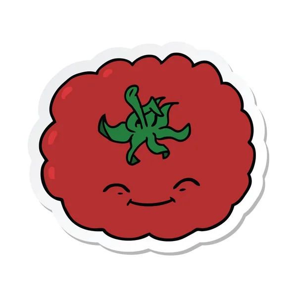 Aufkleber Einer Cartoon Tomate — Stockvektor