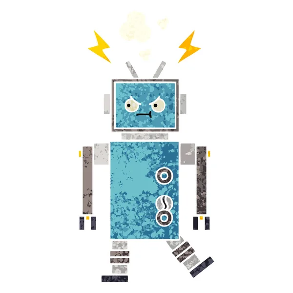 Retro illustration style cartoon robot — Stock Vector