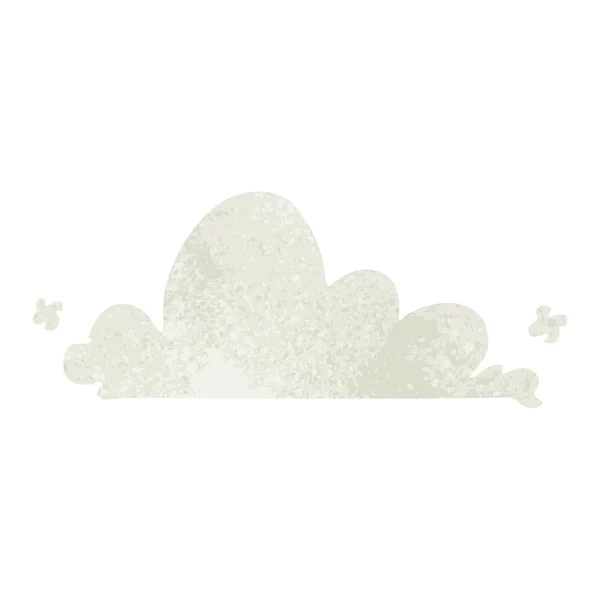 Retro cartoon doodle of a white cloud — Stock Vector