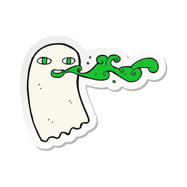 Sticker Cartoon Gross Ghost — Stock Vector