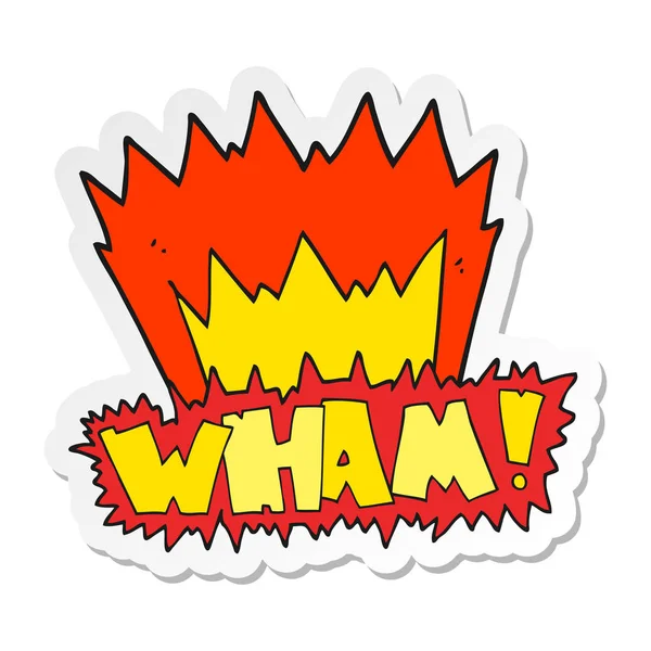 Sticker Cartoon Wham Symbol — Stock Vector