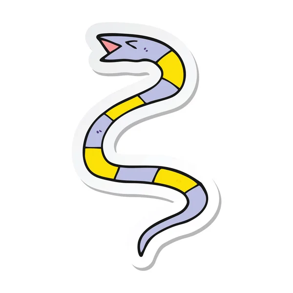 Etiqueta Uma Cobra Desenho Animado — Vetor de Stock