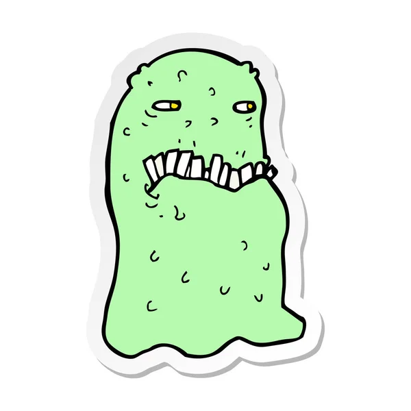 Pegatina de un fantasma burdo de dibujos animados — Vector de stock