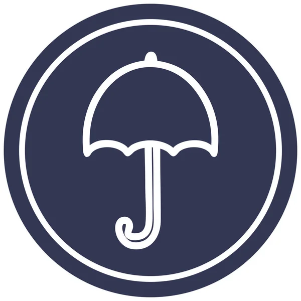 Otwórz Symbol Okrągła Ikona Parasol — Wektor stockowy