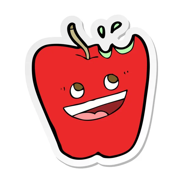 Sticker van een gelukkig apple cartoon — Stockvector