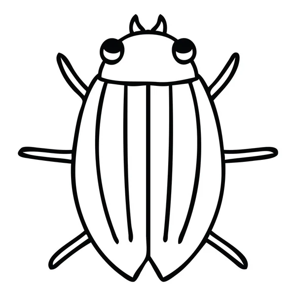 Quirky line drawing cartoon beetle — 图库矢量图片