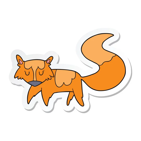 Sticker Cartoon Fox — Stock Vector