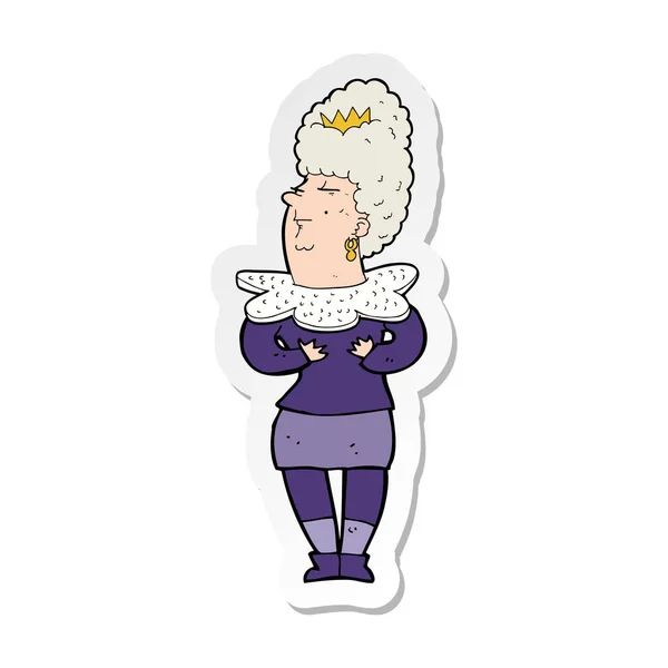 Sticker of a cartoon aristocratic woman — Stock Vector
