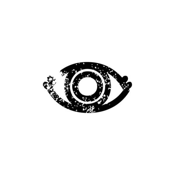 Staring eye distressed icon — Stock Vector