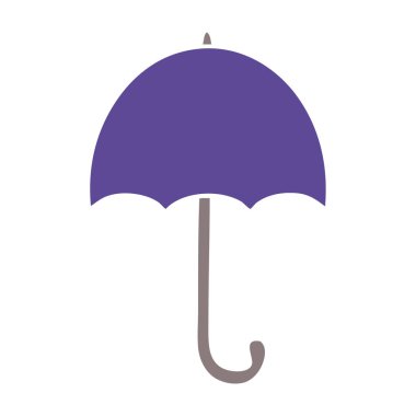 düz renk retro karikatür açık şemsiye