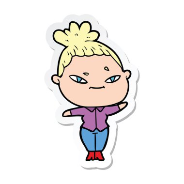 bir çizgi film kadının etiket