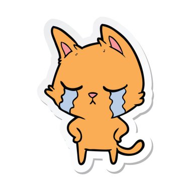 etiket ağlayan bir karikatür kedi