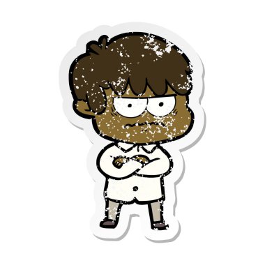 bir rahatsız çizgi film çocuk sıkıntılı etiket