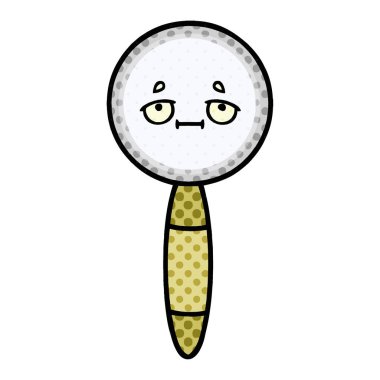 çizgi roman tarzı karikatür bir büyüteç