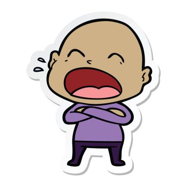 kel adam bağıran bir çizgi film etiketi