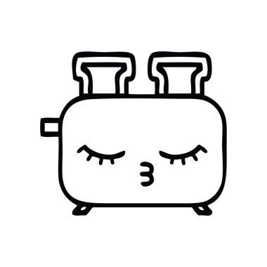 Çizim karikatür bir ekmek kızartma makinesi,