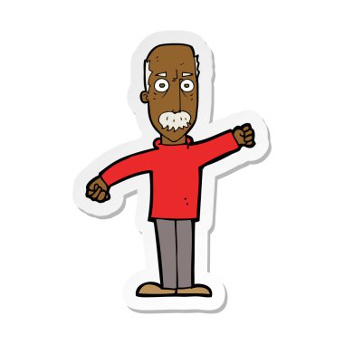 bir çizgi film kızgın ihtiyar etiket