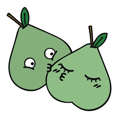 yeşil armut sevimli çizgi