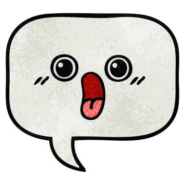 Retro grunge doku karikatür konuşma balonu