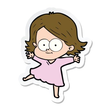 bir mutlu çizgi film kız etiketi