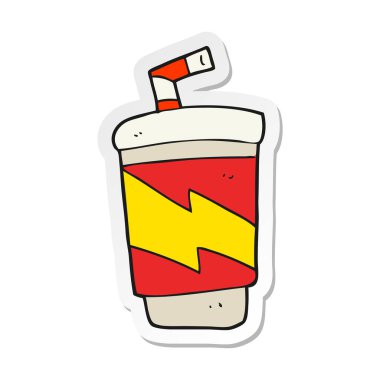 etiket bir karikatür soda içecek