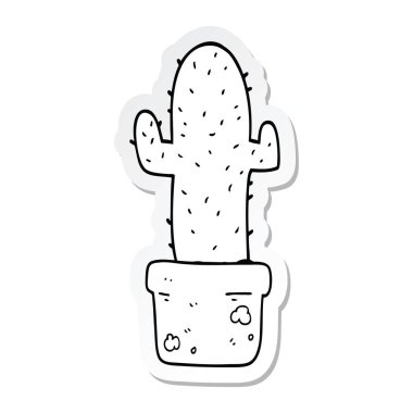 etiket bir karikatür kaktüs