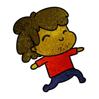 dokulu çizgi film illüstrasyon kawaii çocukla anız