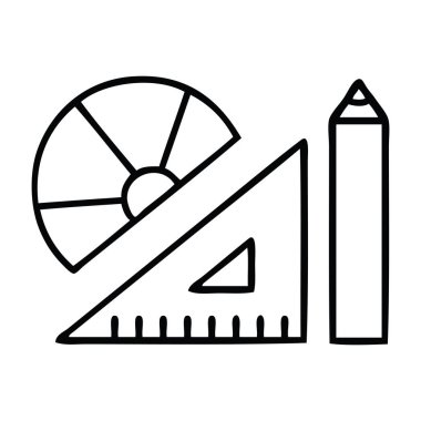 Çizim karikatür matematik seti 