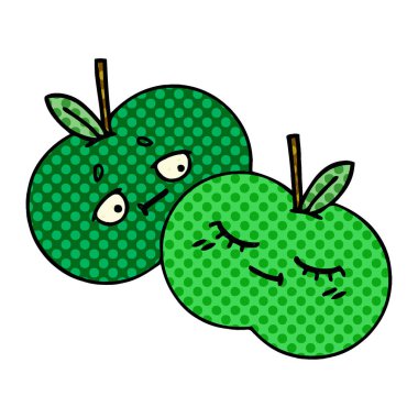 çizgi roman tarzı karikatür bir elma