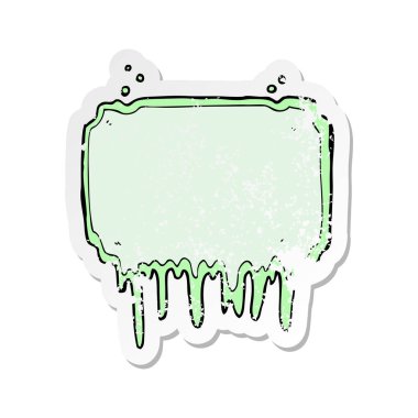 bir karikatür Retro sıkıntılı etiket Cadılar Bayramı çerçeve