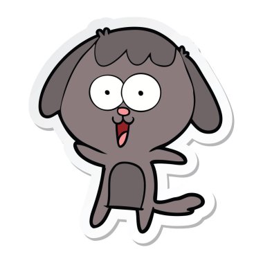 sevimli çizgi köpek etiket