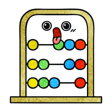 Retro grunge doku karikatür abacus