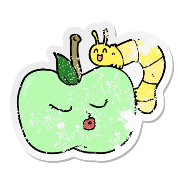 bir çizgi film güzel elma ve hata sıkıntılı etiket