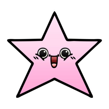 Degrade gölgeli çizgi film yıldız balık