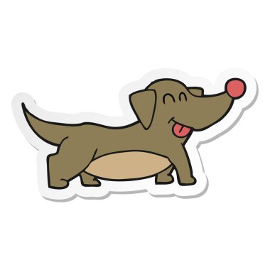 etiket bir karikatür mutlu küçük köpek
