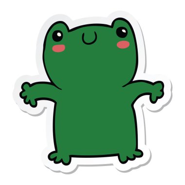 etiket bir karikatür kurbağa