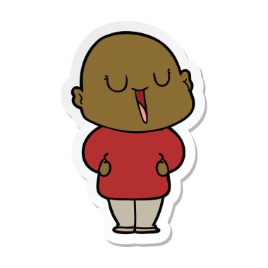 etiket bir mutlu karikatür kel adam