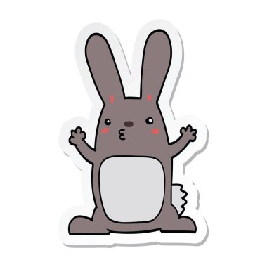 etiket bir karikatür tavşan