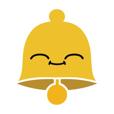 düz renk retro karikatür bir çan